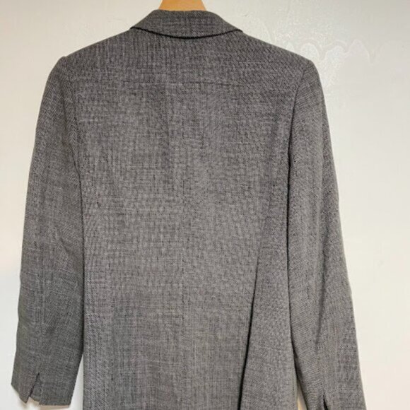Max Mara Made in Italy Black White Woven Women's Blazer Jacket Size IT42/US8 - Picture 12 of 14